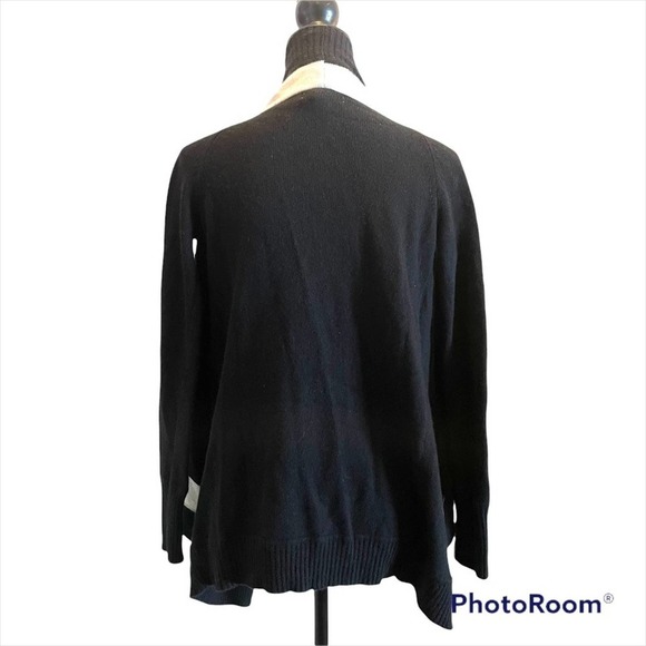 Banana Republic Draped Cardigan Sweater Black size Small Italian Wool Cashmere - Picture 4 of 8